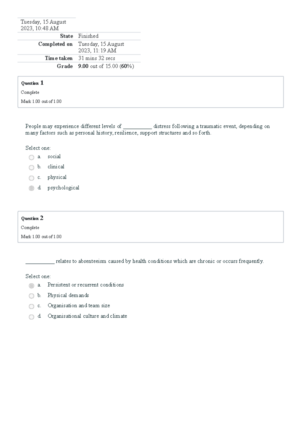 Assessment 3 Attempt Review 1 Tuesday 15 August 2023 10 48 Am State