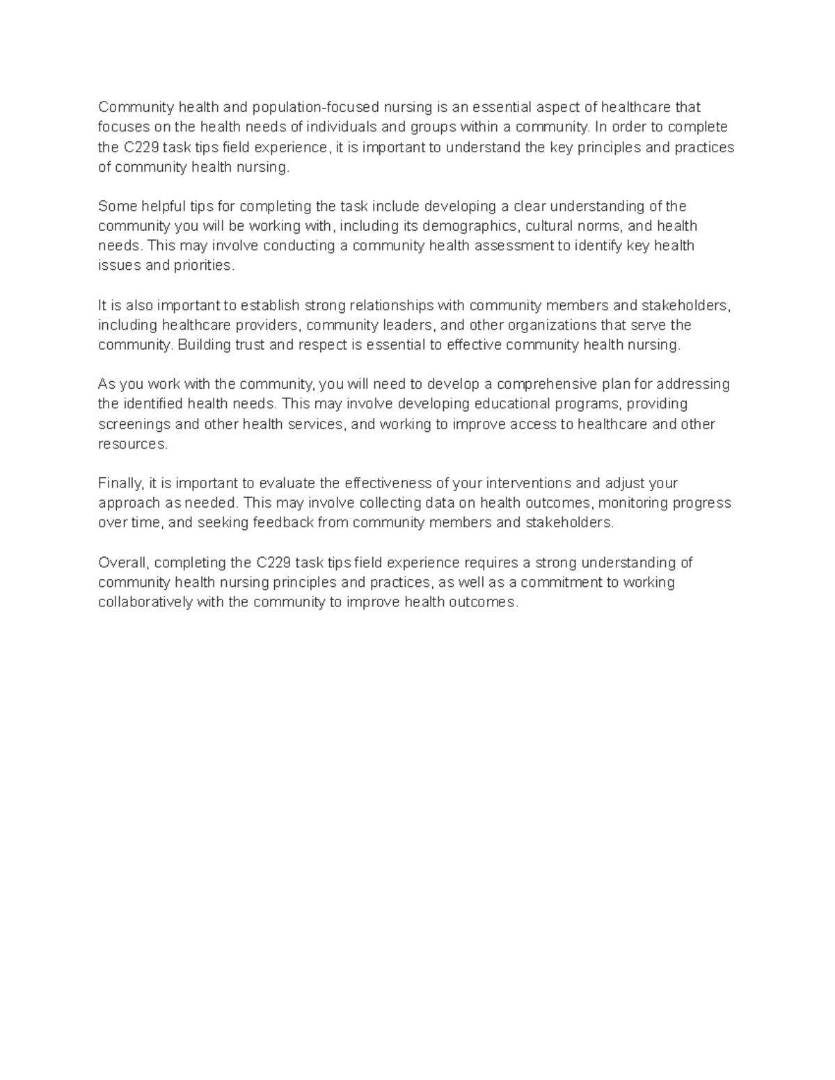 Untitled document - community health and population focused nursing ...