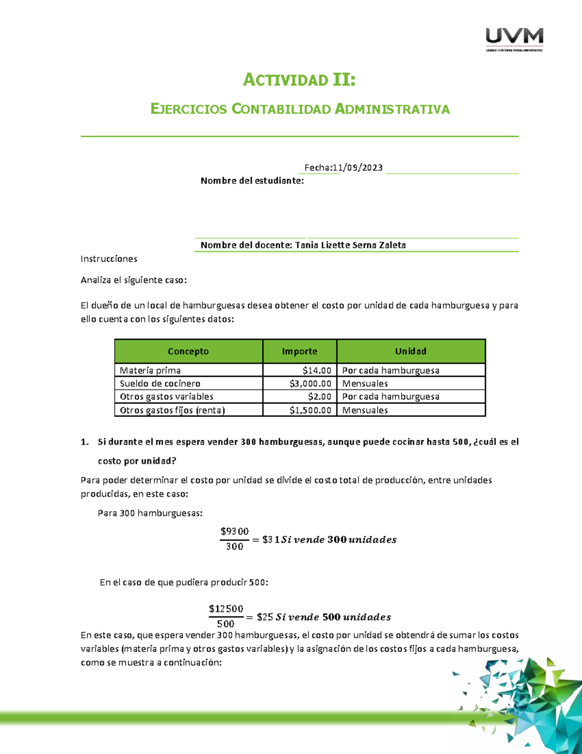 Actividad Ii Ejercicios Contabilidad Administrativa Actividad Ii