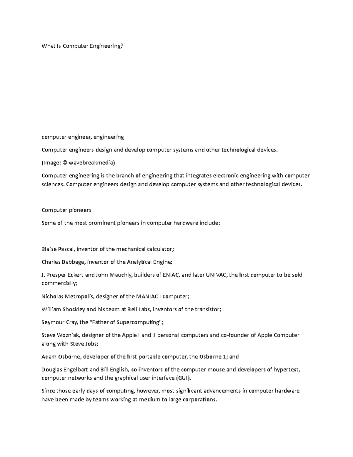 Computer engineering - course - What Is Computer Engineering? computer ...