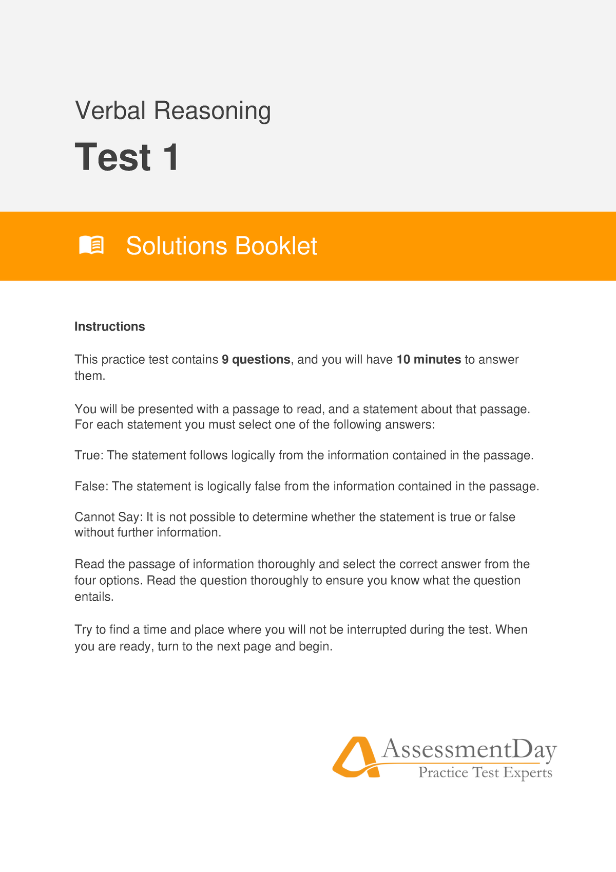 Verbal Reasoning Test1 Solutions - Verbal Reasoning Test 1 Instructions ...