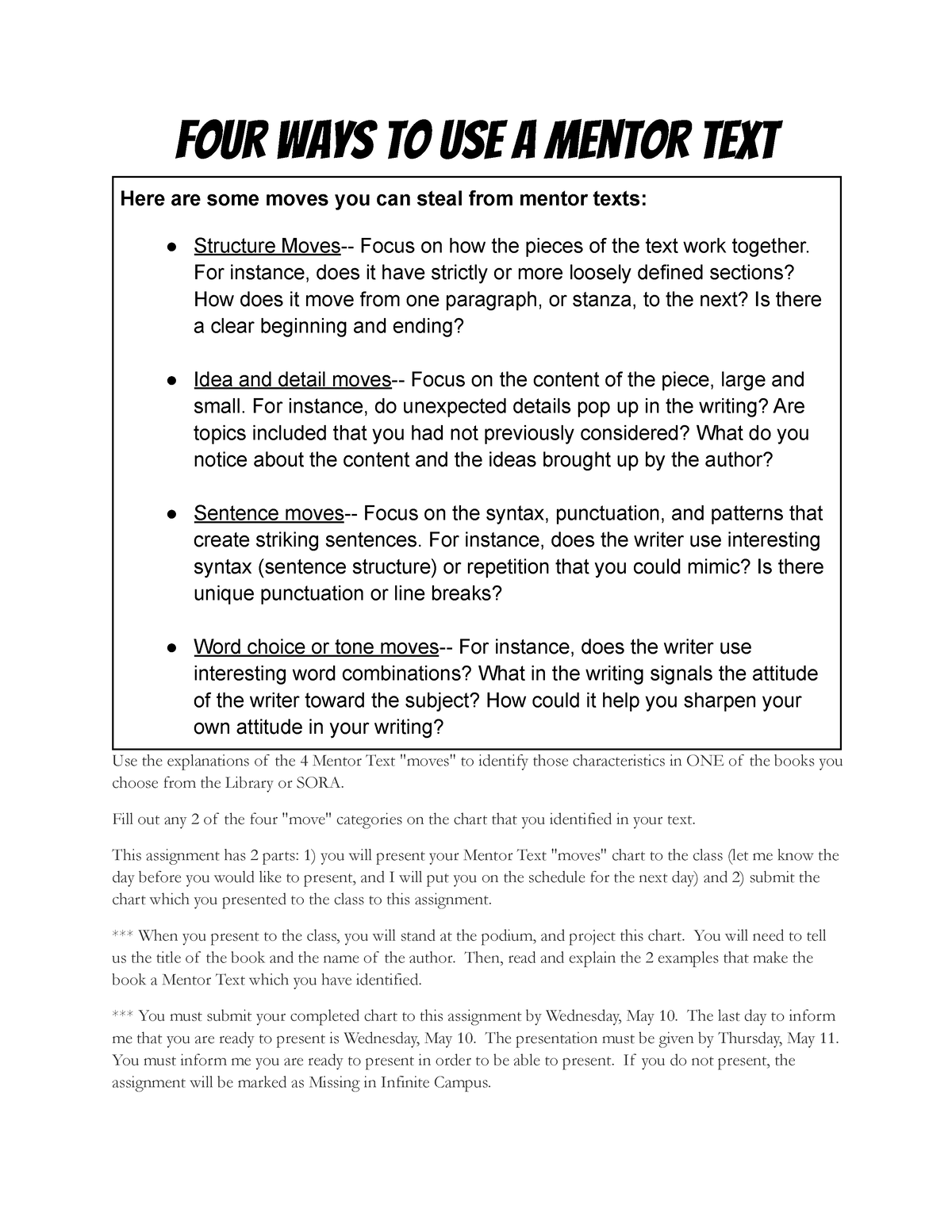 Four Ways To Use A Mentor Text - Independent Reading- GP - Four Ways To ...