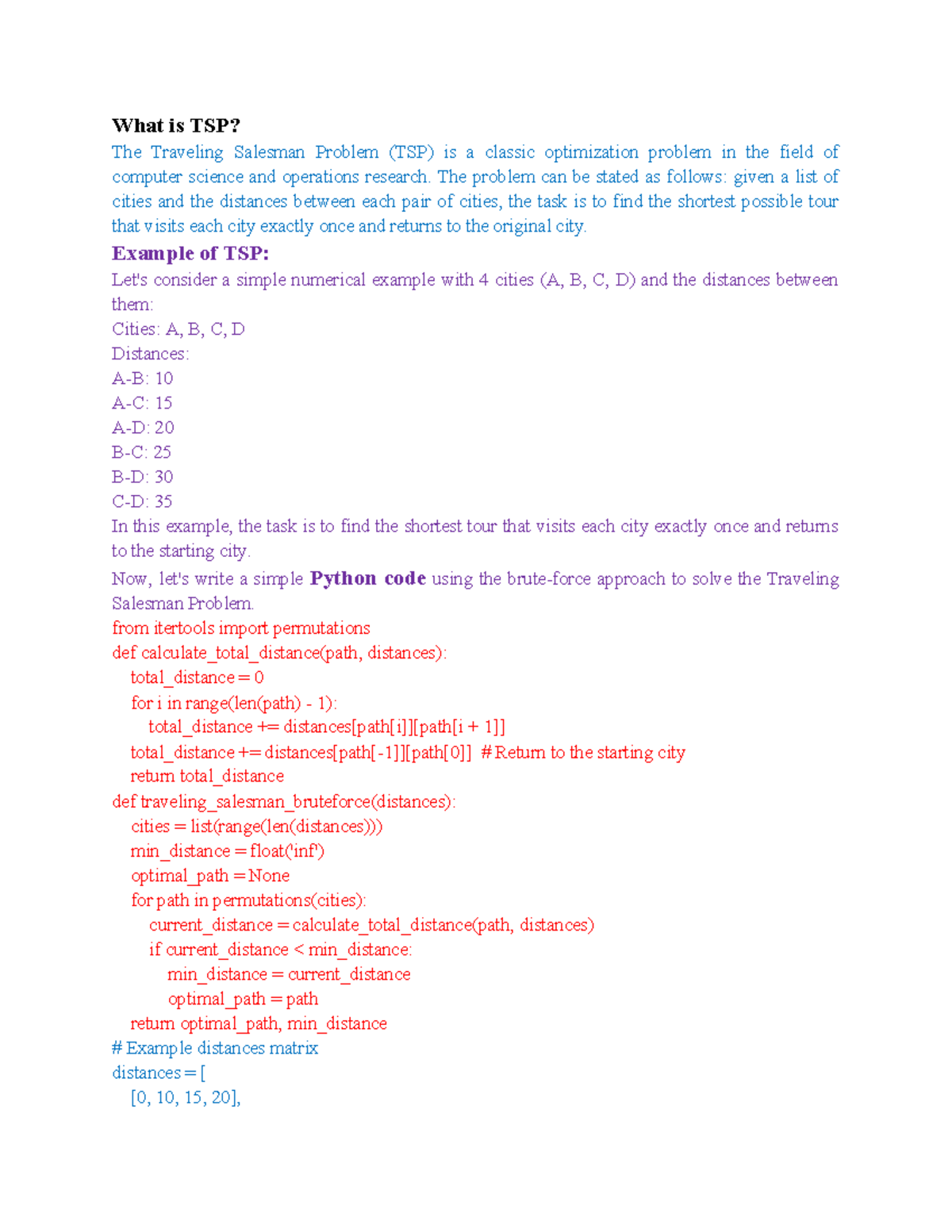 TSP and Djikstra Algorithm What is TSP? The Traveling Salesman