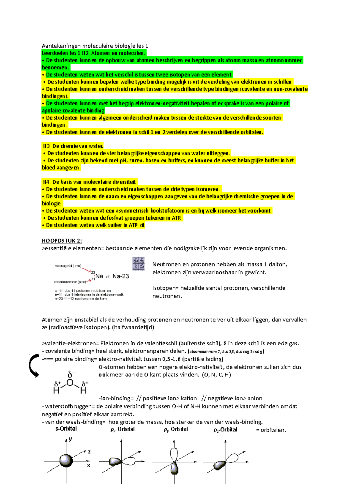 Samenvatting Moleculaire Biologie H2 Tm H4 - Aantekeningen Moleculaire ...