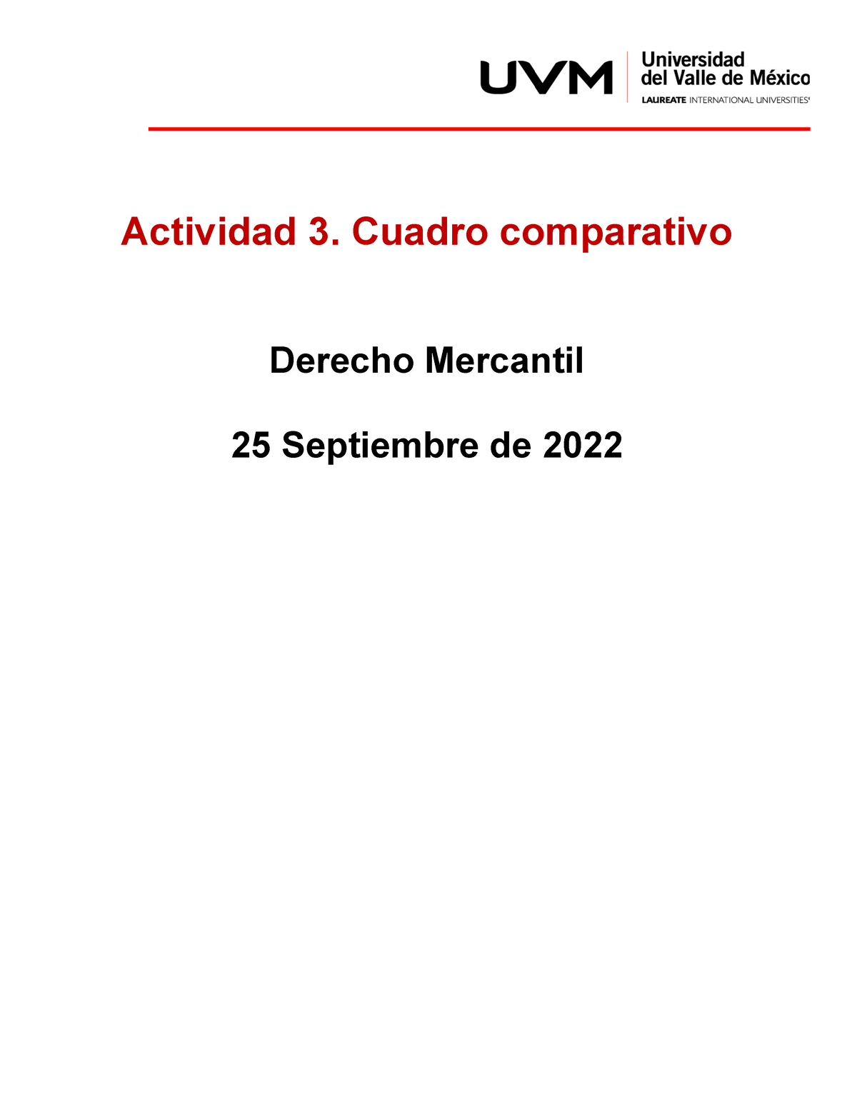 A Derecho Mercantil Actividad Cuadro Comparativo Actividad Cuadro Comparativo