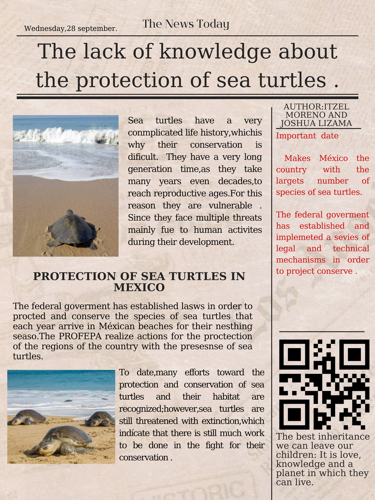 News paper article - Disfrútenlo - The lack of knowledge about the ...