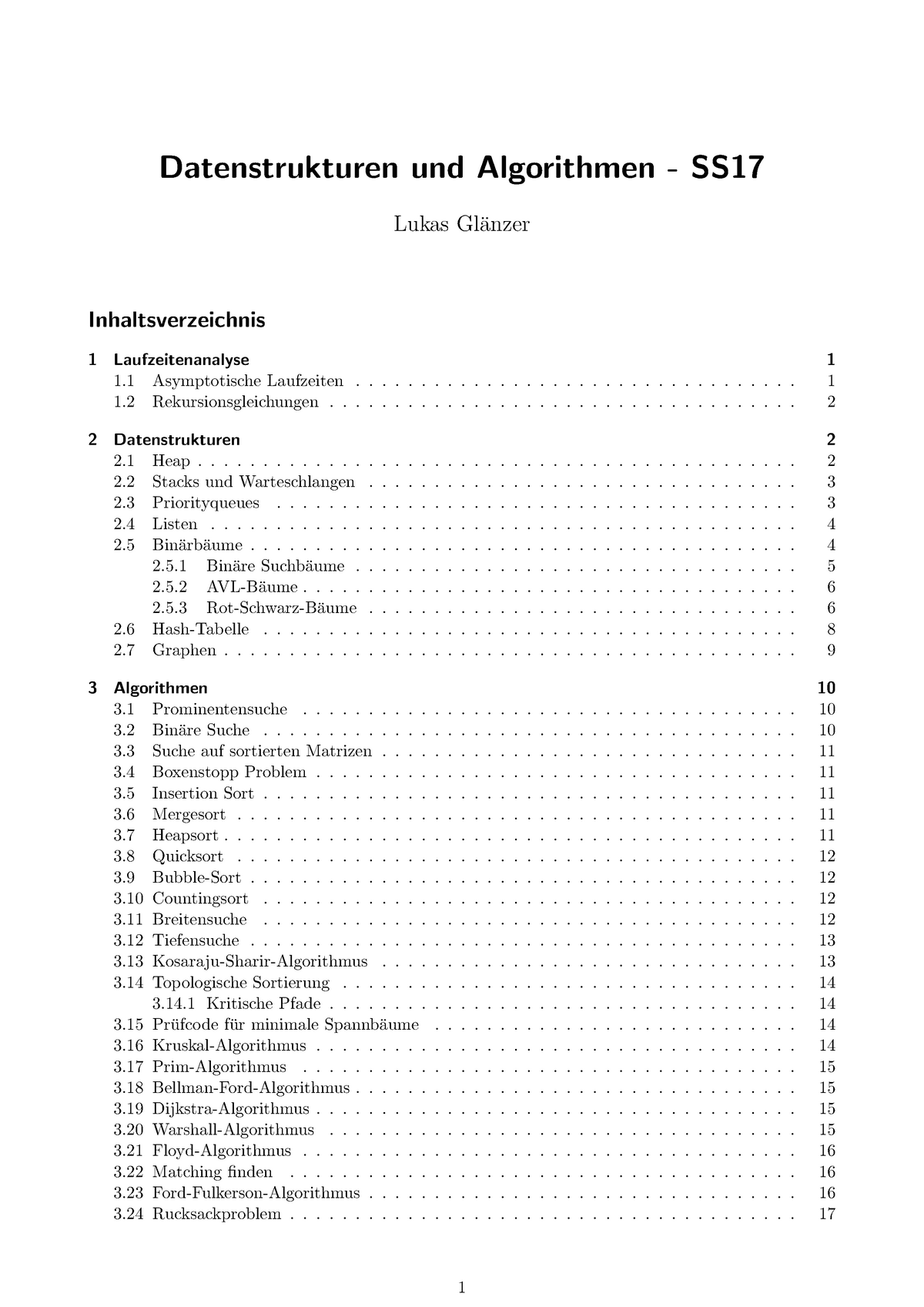 Algorithmen Und Datenstrukturen - Datenstrukturen Und Algorithmen SS17 ...