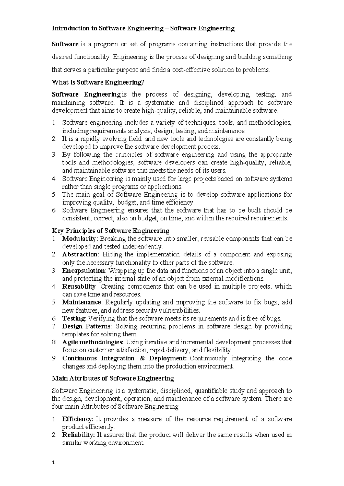 BIT310 L1 Introduction to Software Engineering - Introduction to ...