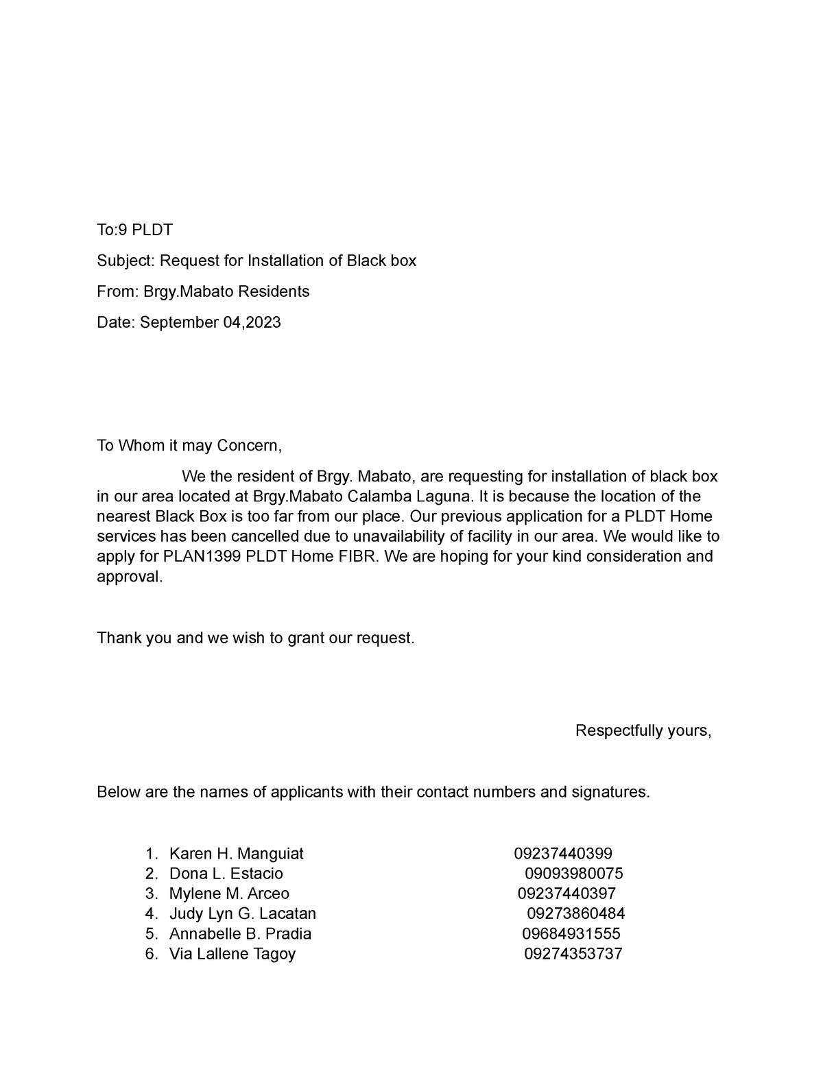 PLDT Request letter - Summary Tools & Techniques of Retirement Income ...