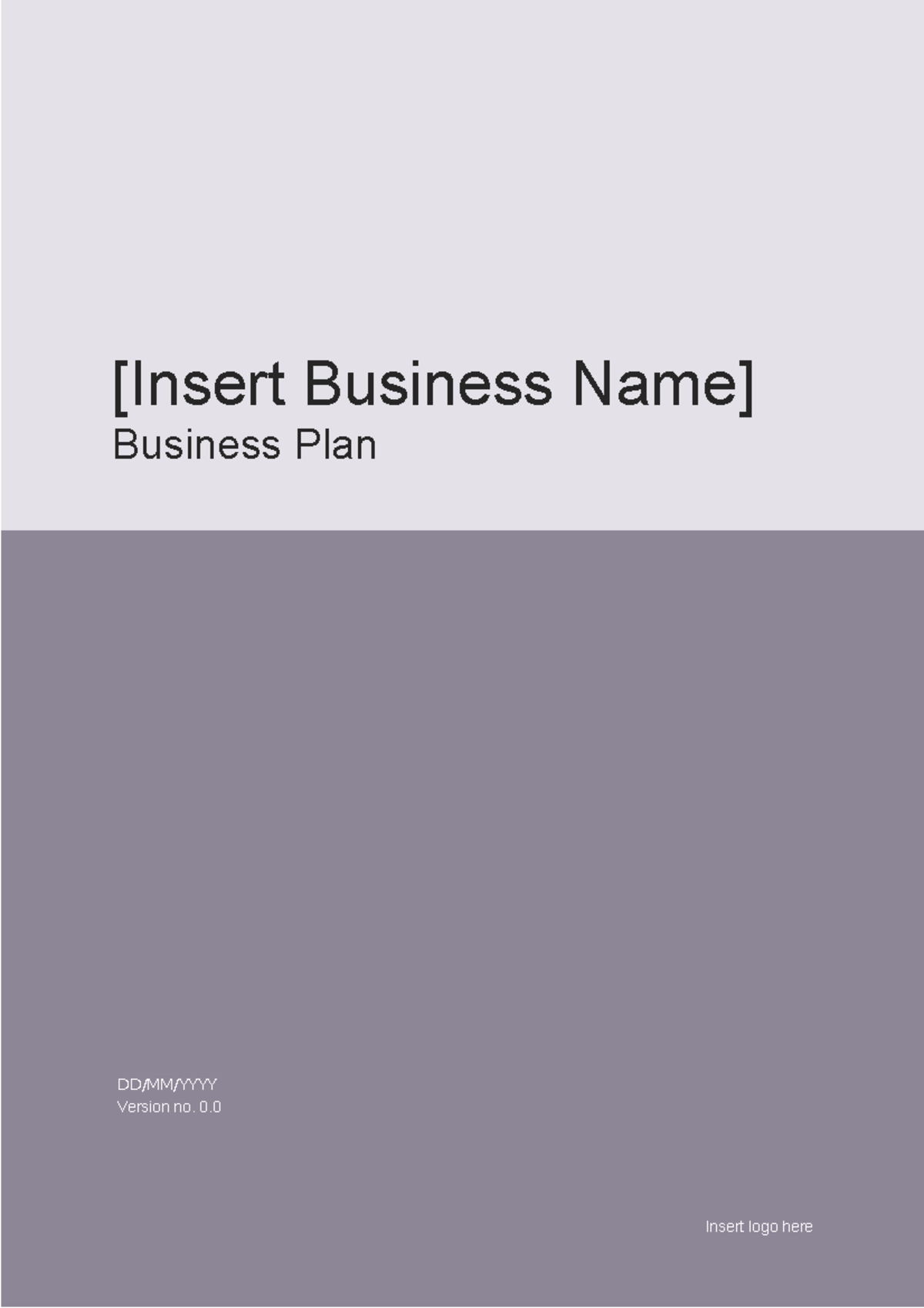 business plan template myob