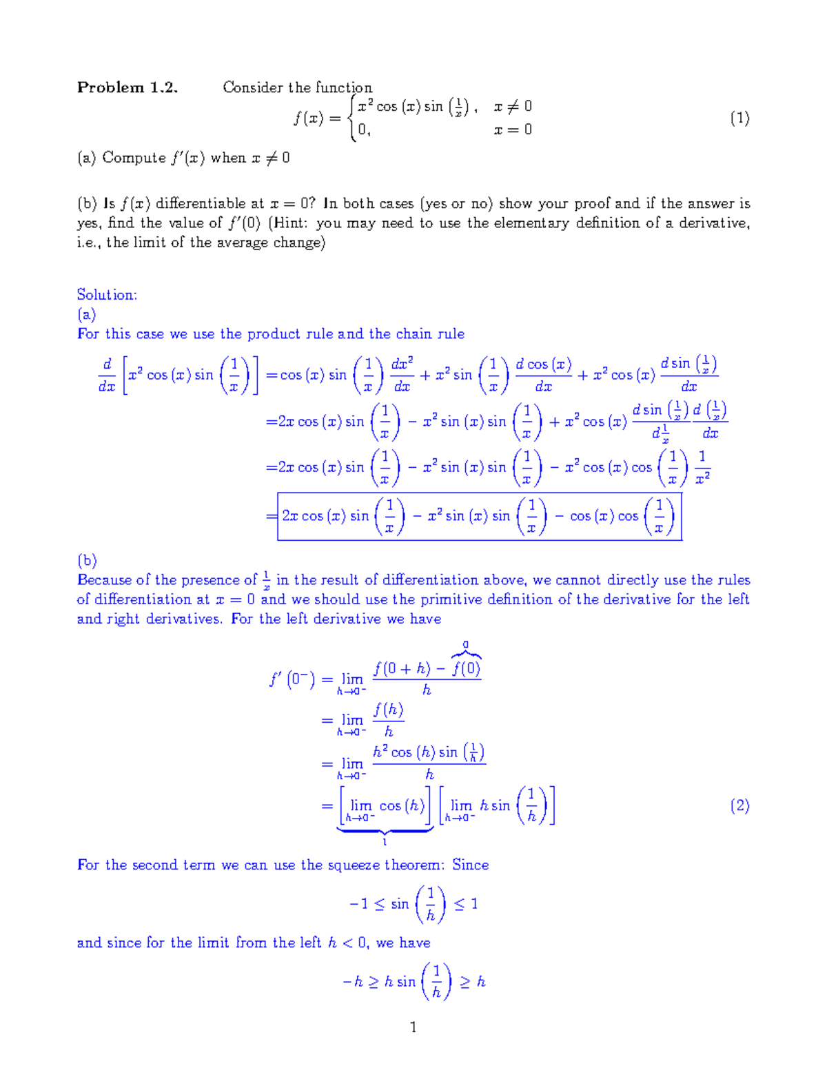 Written Assignment 2 Q2 Math 144 Solutions Problem 1 Consider The Function F X X 2 1530