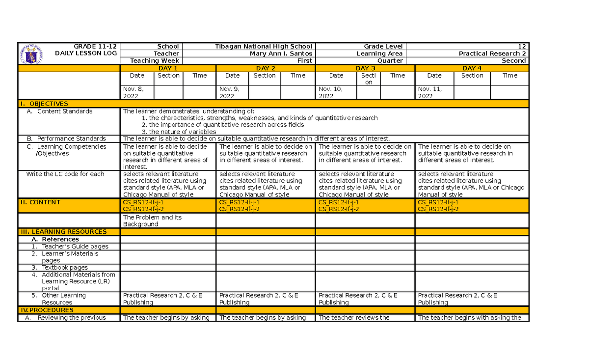 lesson plan in research 2