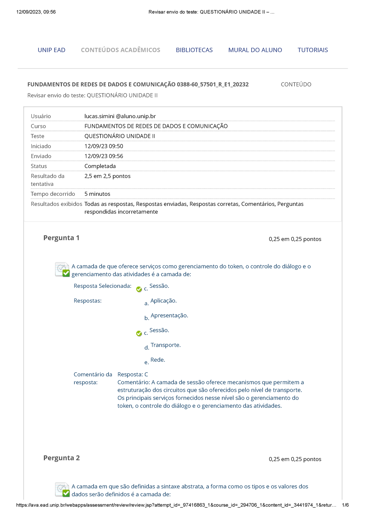 Fundamentos De Redes De Dados E Comunicação - Questionário Da Unidade ...