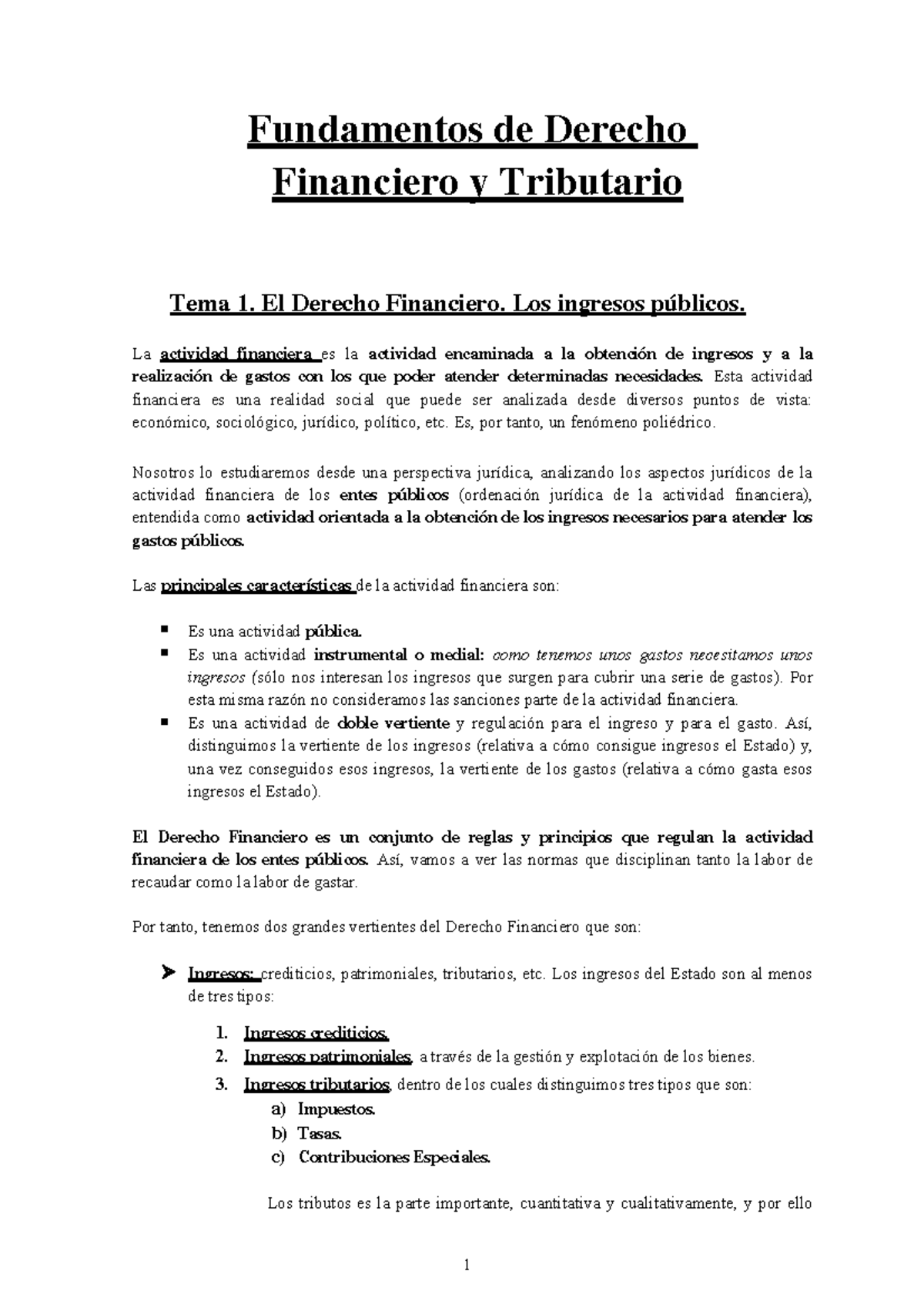 Fundamentos Tributario Fundamentos De Derecho Financiero Y Tributario