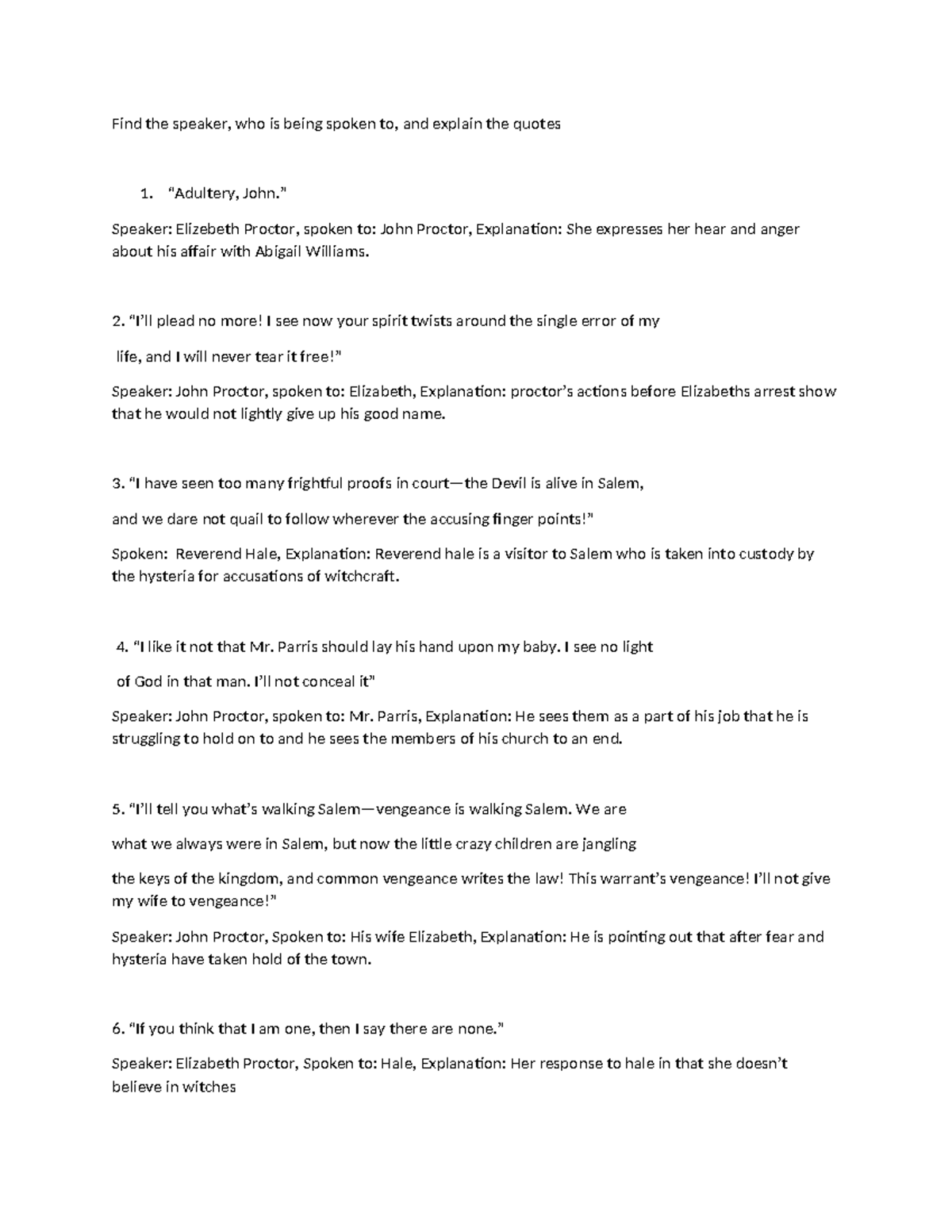3rd Block - Need help with homeworks - Find the speaker, who is being ...