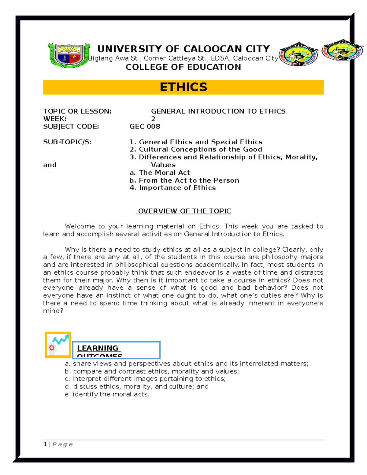 Ethics- Module-1Hdawhzfhcchussahaxhccyxuajahsd ...