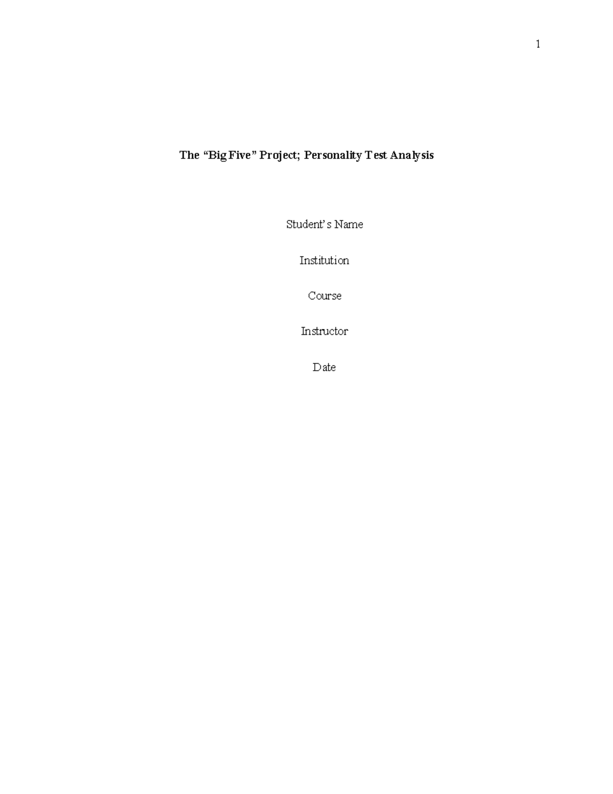 Personality Test Analysis