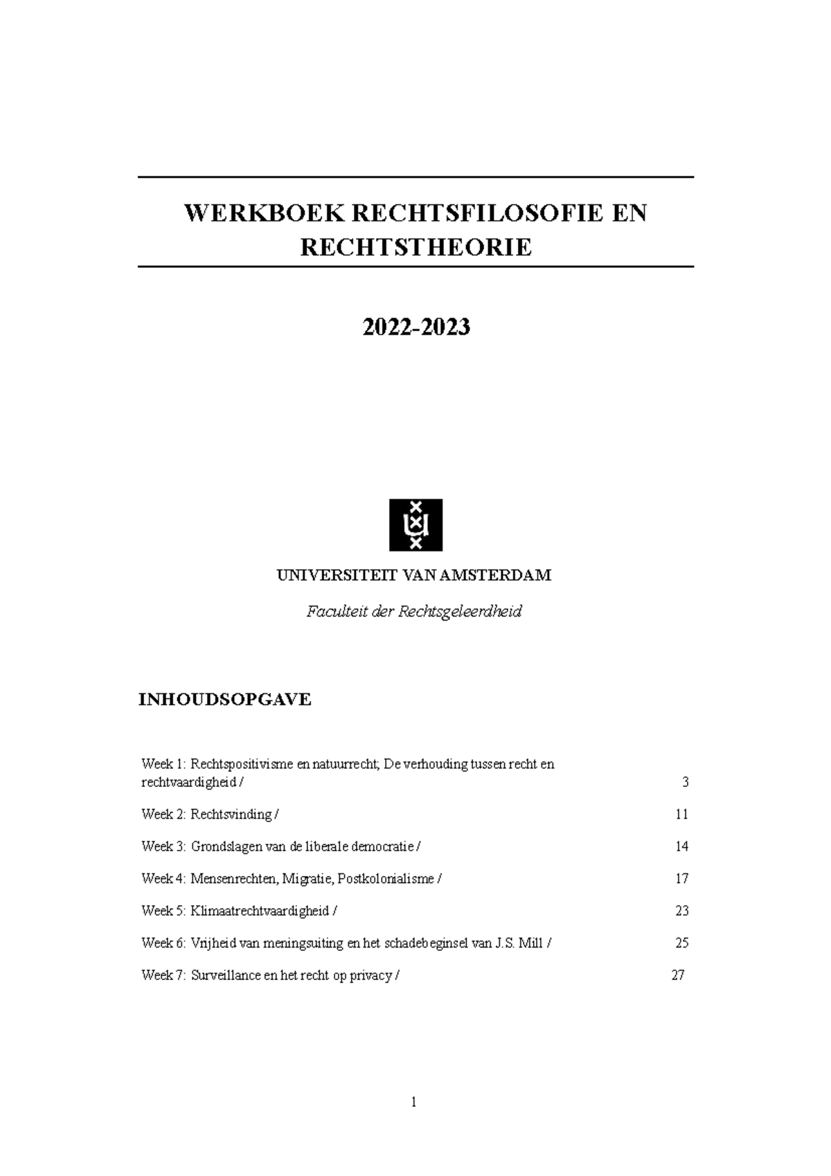 Werkboek Rechtsfilosofie - WERKBOEK RECHTSFILOSOFIE EN RECHTSTHEORIE ...