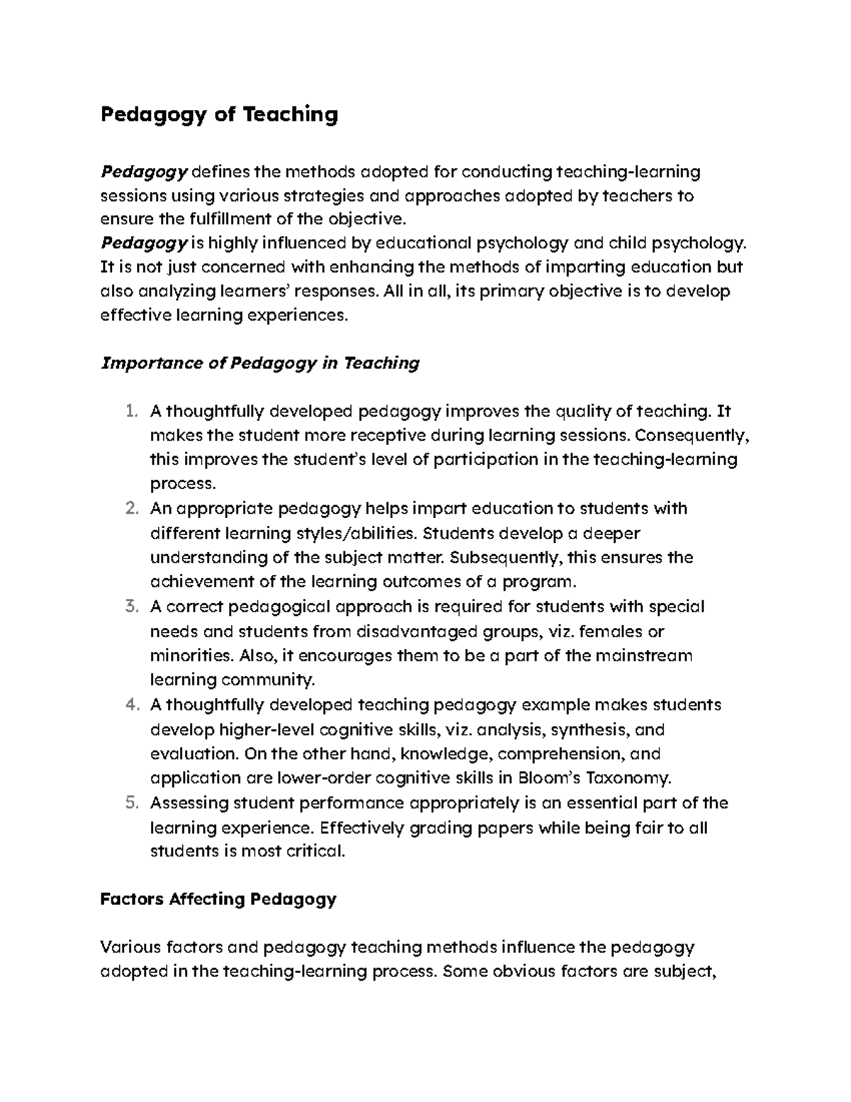 Pedagogy Of Teaching - Pedagogy Of Teaching Pedagogy Defines The ...