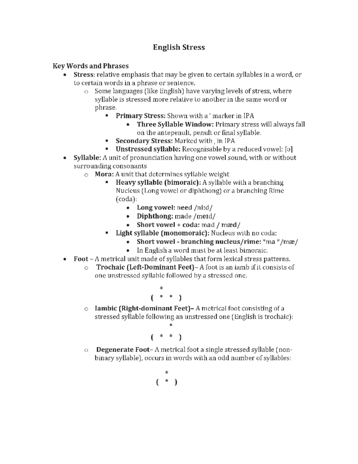 Stress Or Emphasis On A Note English Stress notes - English Stress Key Words and Phrases Stress