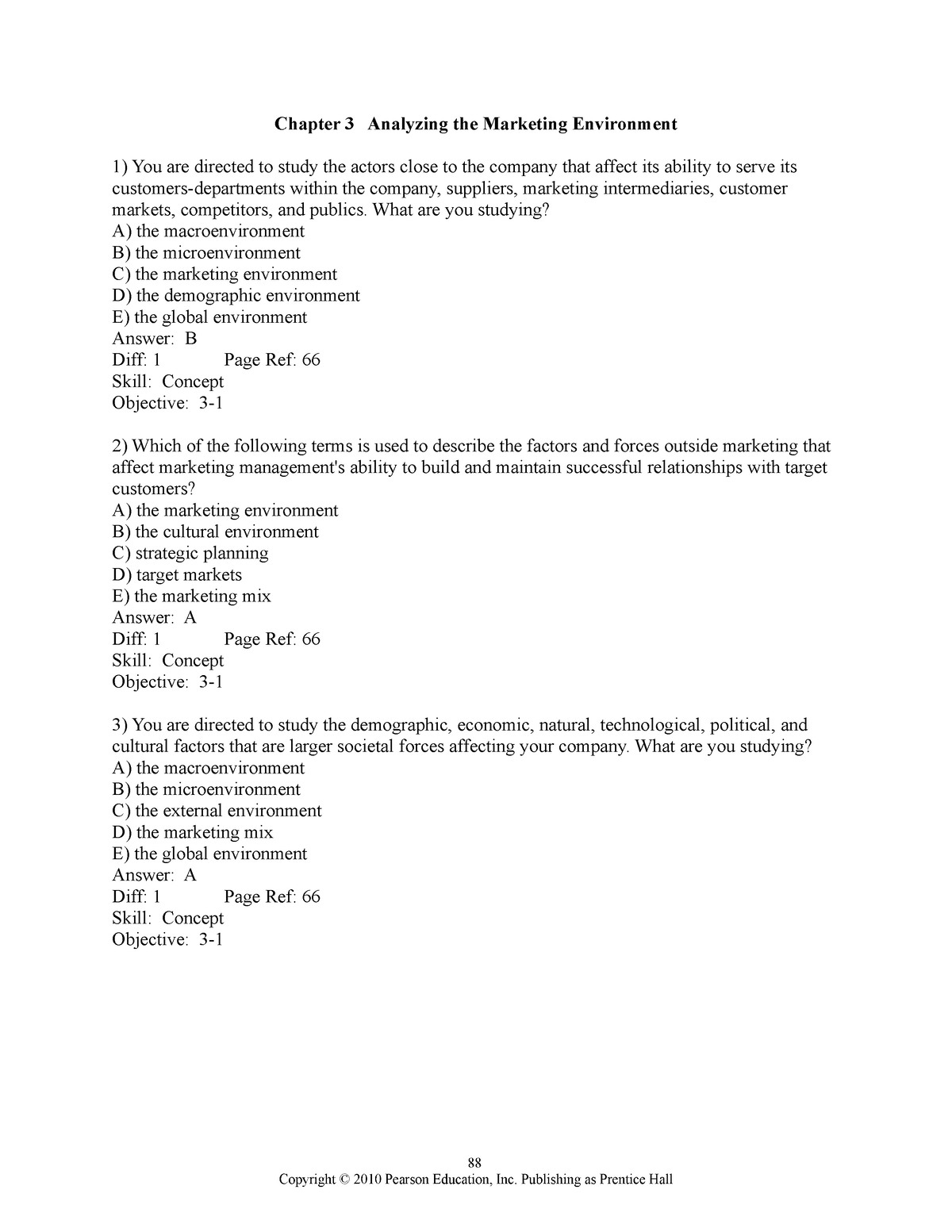 Chapter 3-practise - Marketing Test Bank - Chapter 3 Analyzing The ...