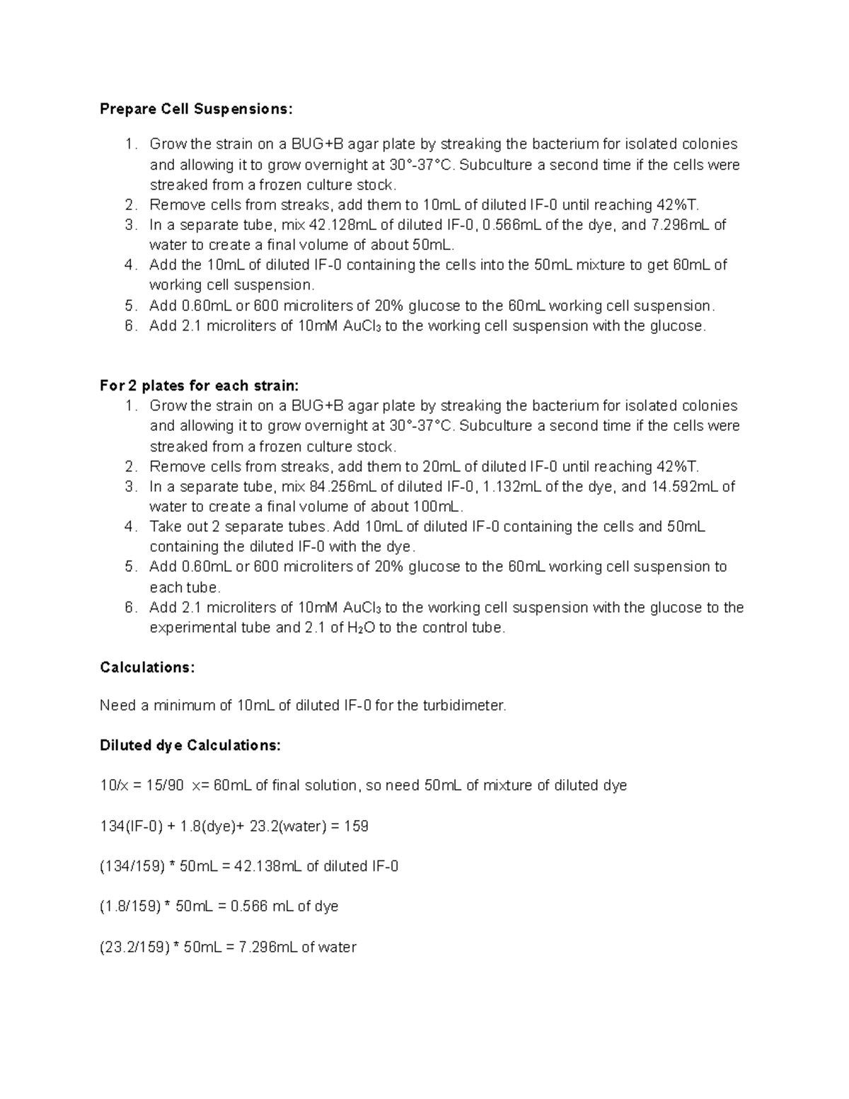 Biolog Plate Protocol - Prepare Cell Suspensions: Grow The Strain On A ...