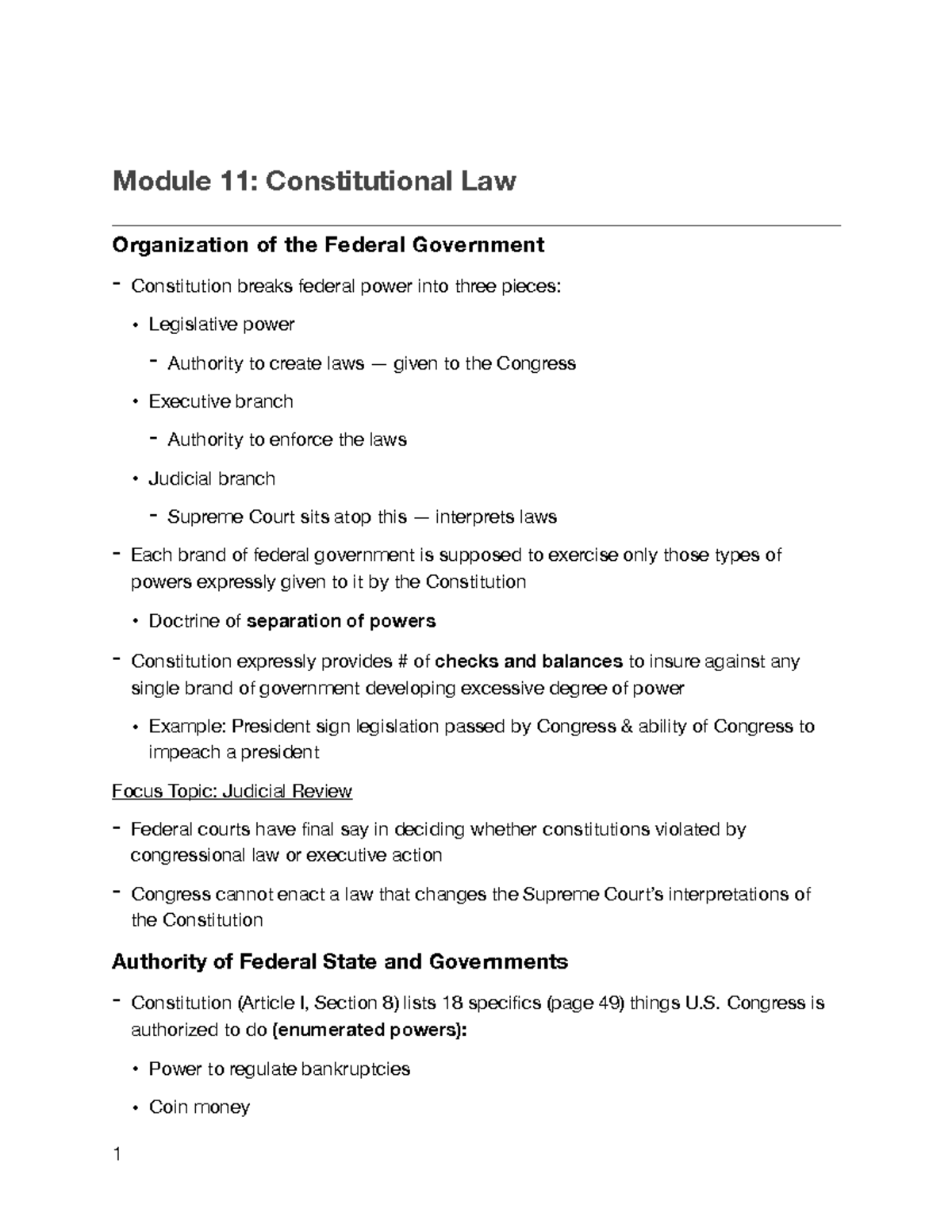 Module 11-15 - Professor Quintanilla - Module 11: Constitutional Law ...