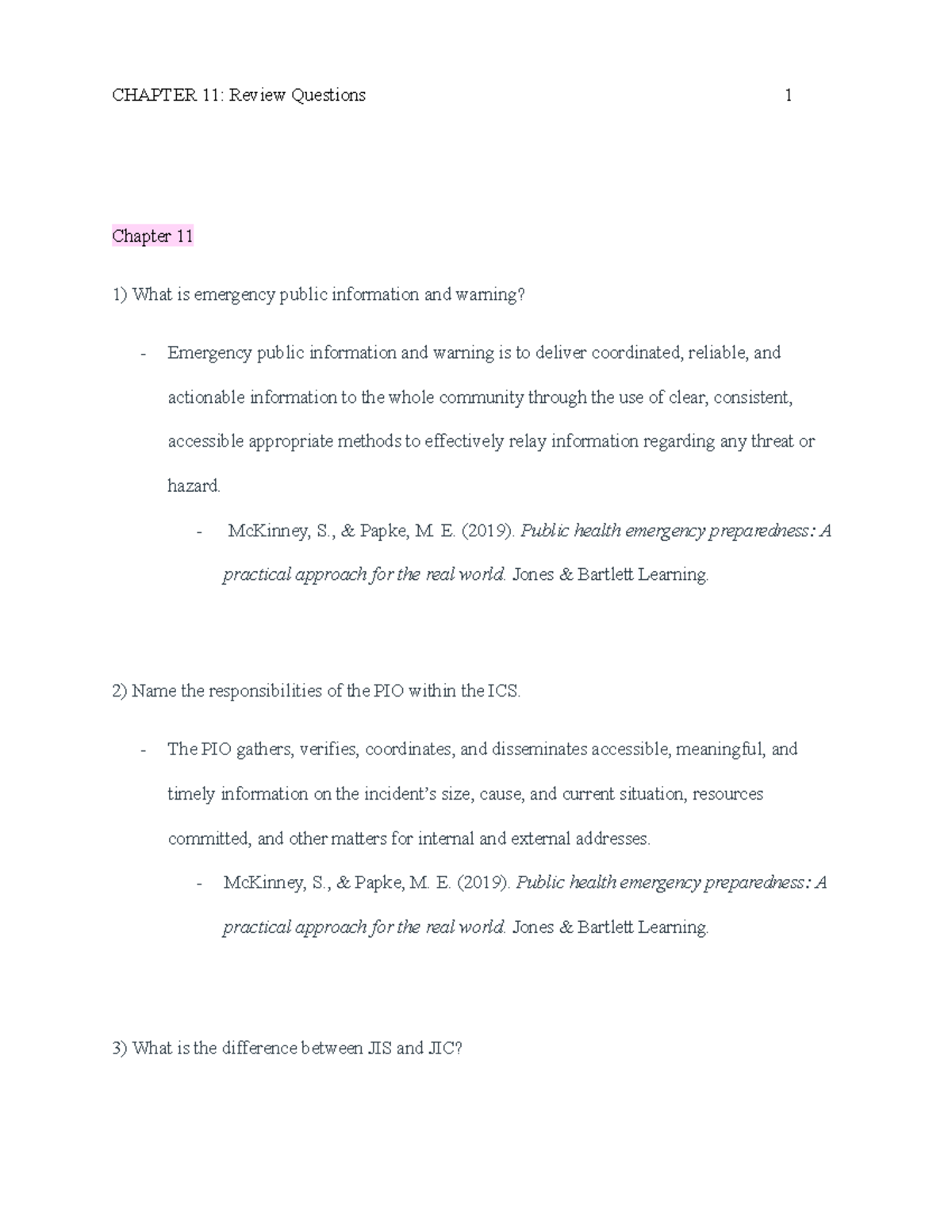 CH.11 review questions - CHAPTER 11: Review Questions 1 Chapter 11 What ...