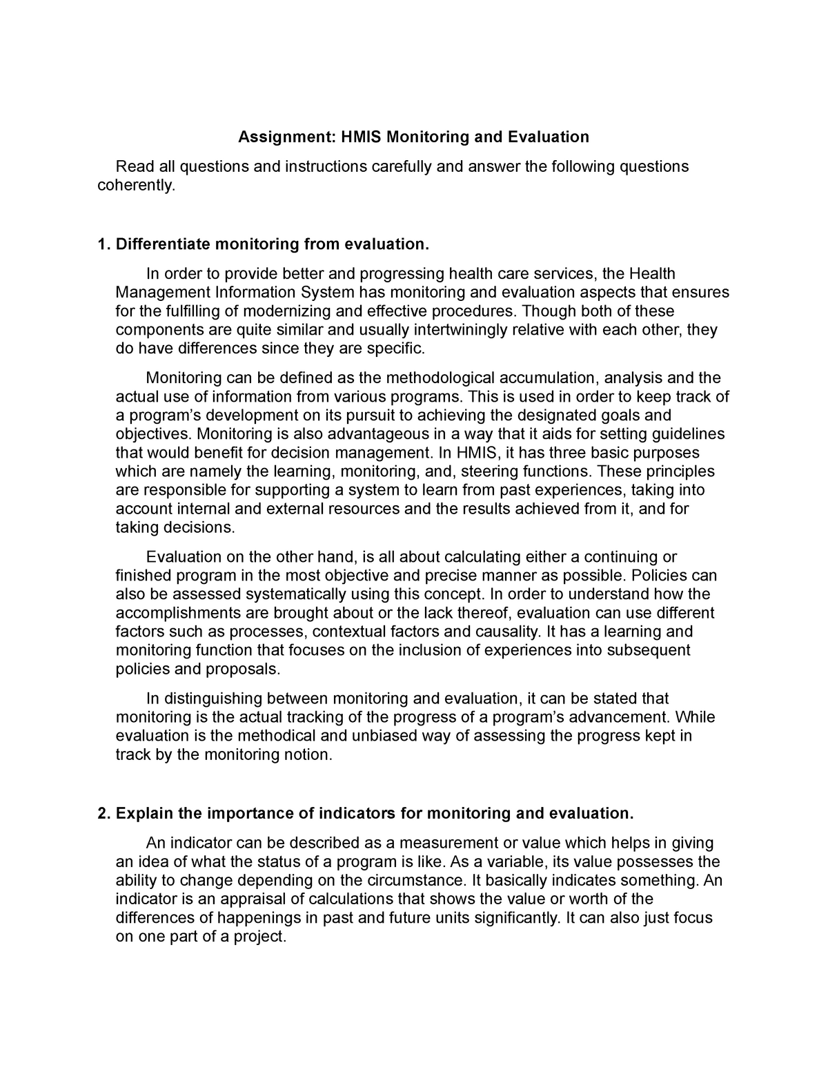 assignment monitoring manual