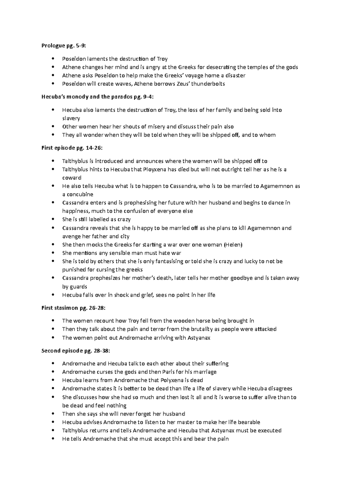 Timeline - Prologue pg. 5-9: Poseidon laments the destruction of Troy ...