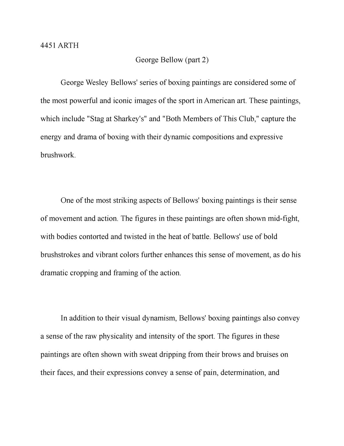 Bellow 3 - 4451 ARTH George Bellow (part 2) George Wesley Bellows ...