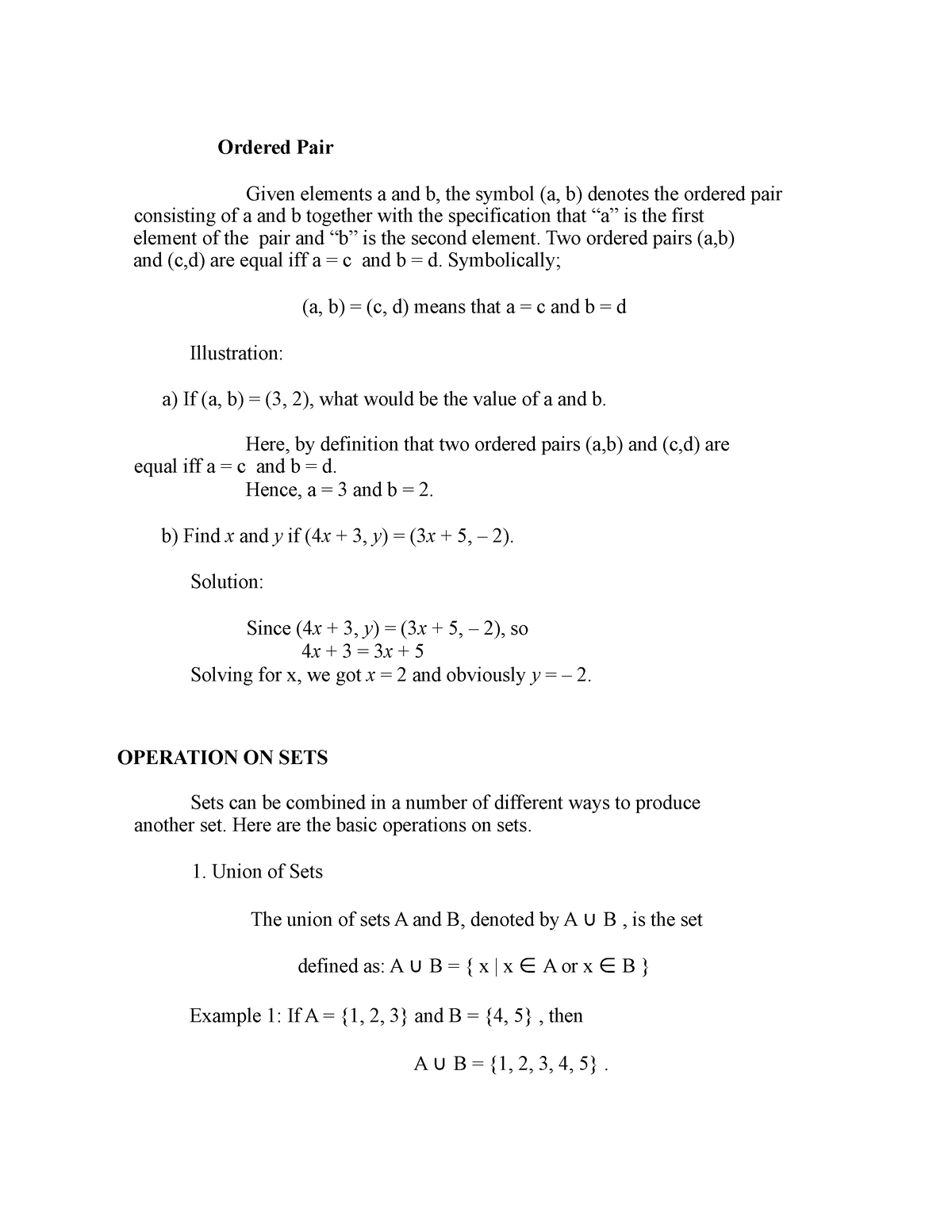 Ordered Pair - Ordered Pair Consisting Of A And B Together With The ...