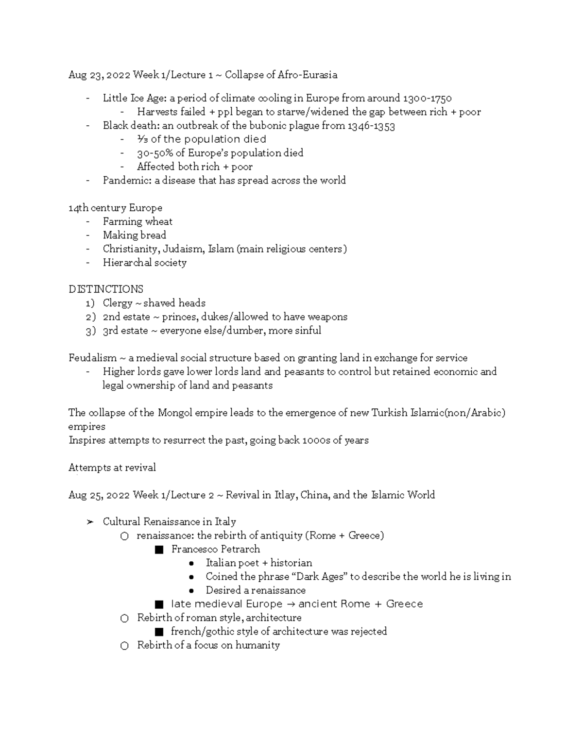 WOH 2023 - In-class notes for WOH 2023 - Aug 23, 2022 Week 1/Lecture 1 ...