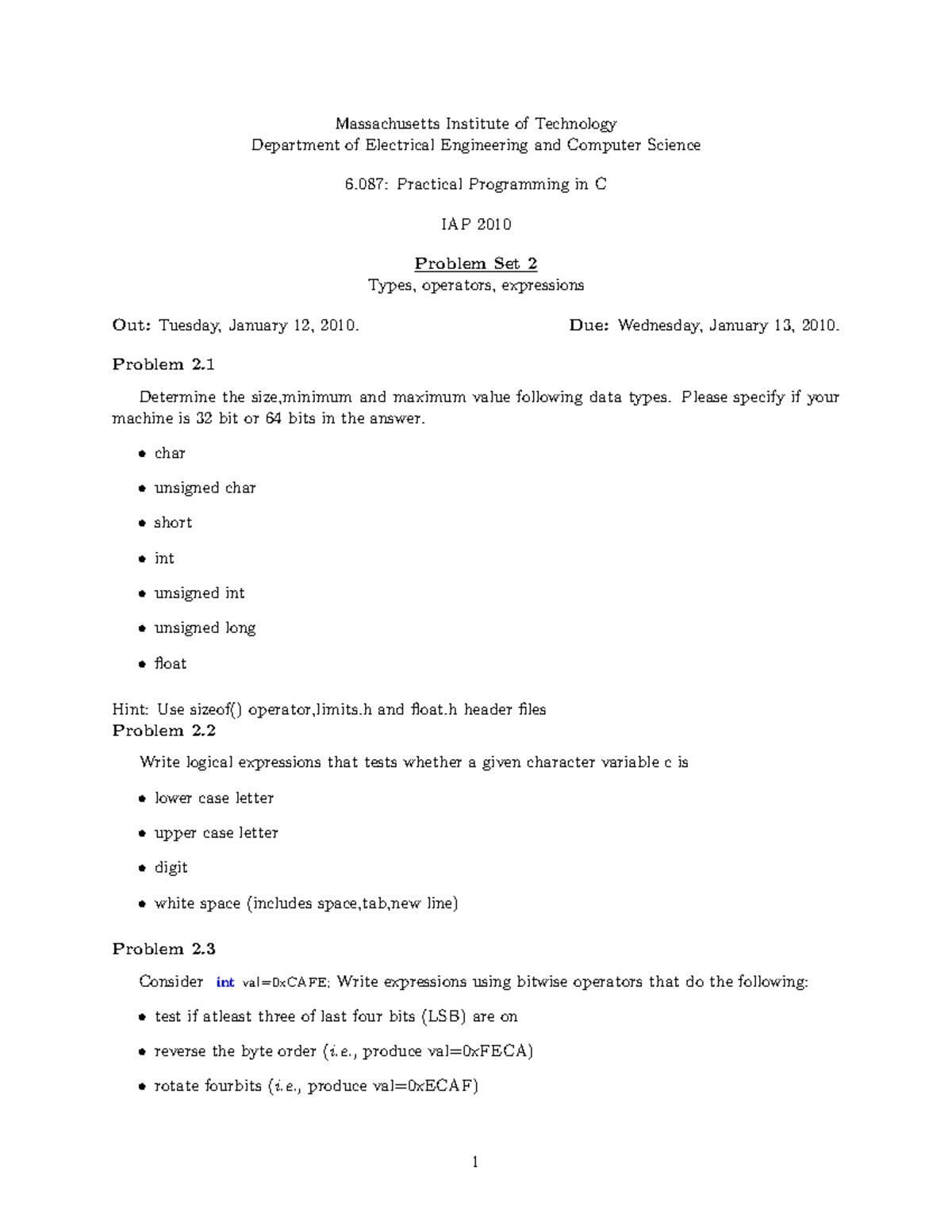 Practical Programming In C