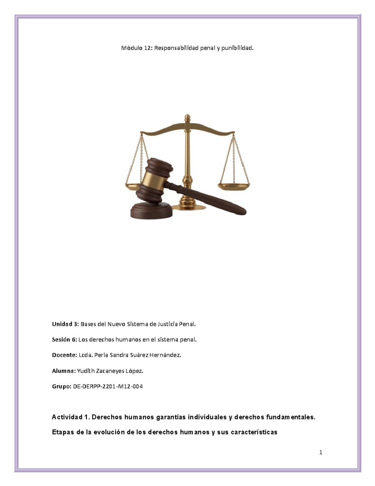 M12 U3 S7 YUZL - tareas - Módulo 12: Responsabilidad penal y ...