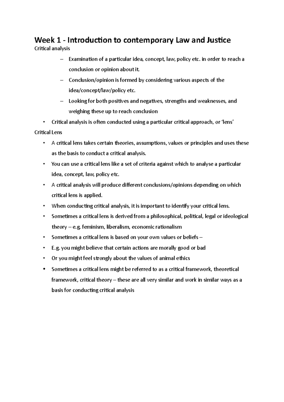 LLB104 - Revision - Lecture notes 1-13 - Week 1 - Introduction to ...