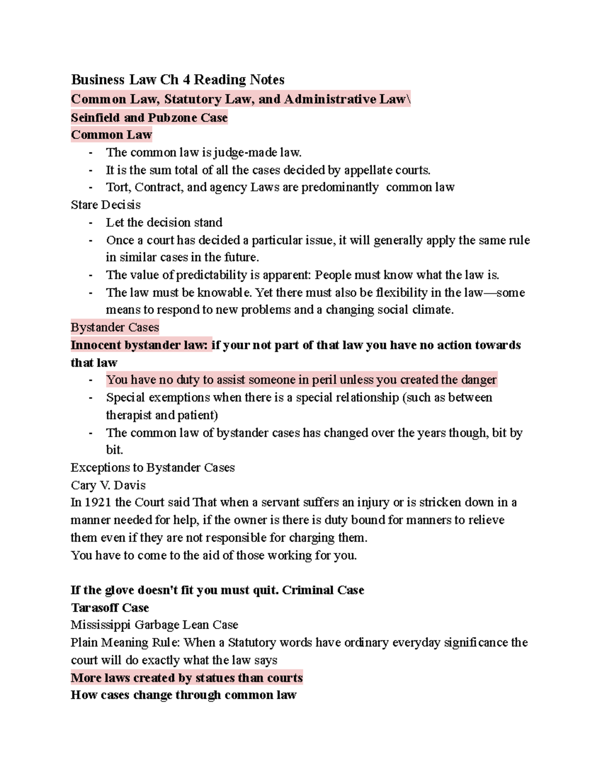Business Law Ch 4 Reading Notes - Business Law Ch 4 Reading Notes ...