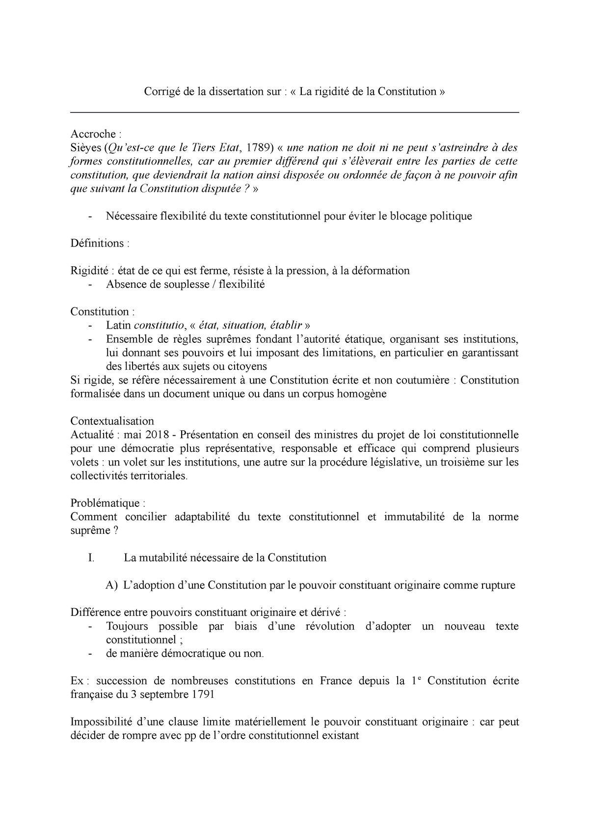 dissertation constitution rigide