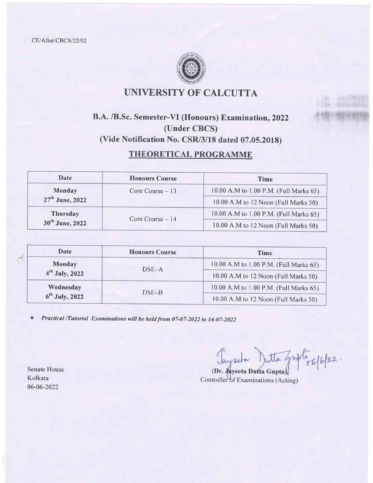 Ug Final Semester Part 2022 - CE/AlfoVCBCSl22l ####### UNIVERSITY ...