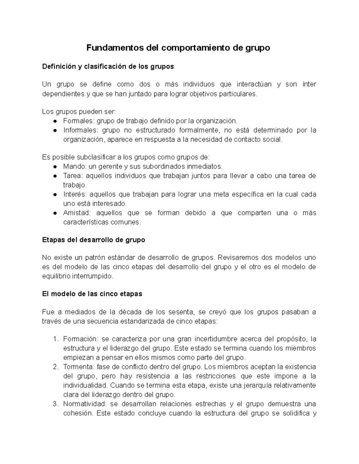 Fundamentos del comportamiento de grupo - Los grupos pueden ser ...