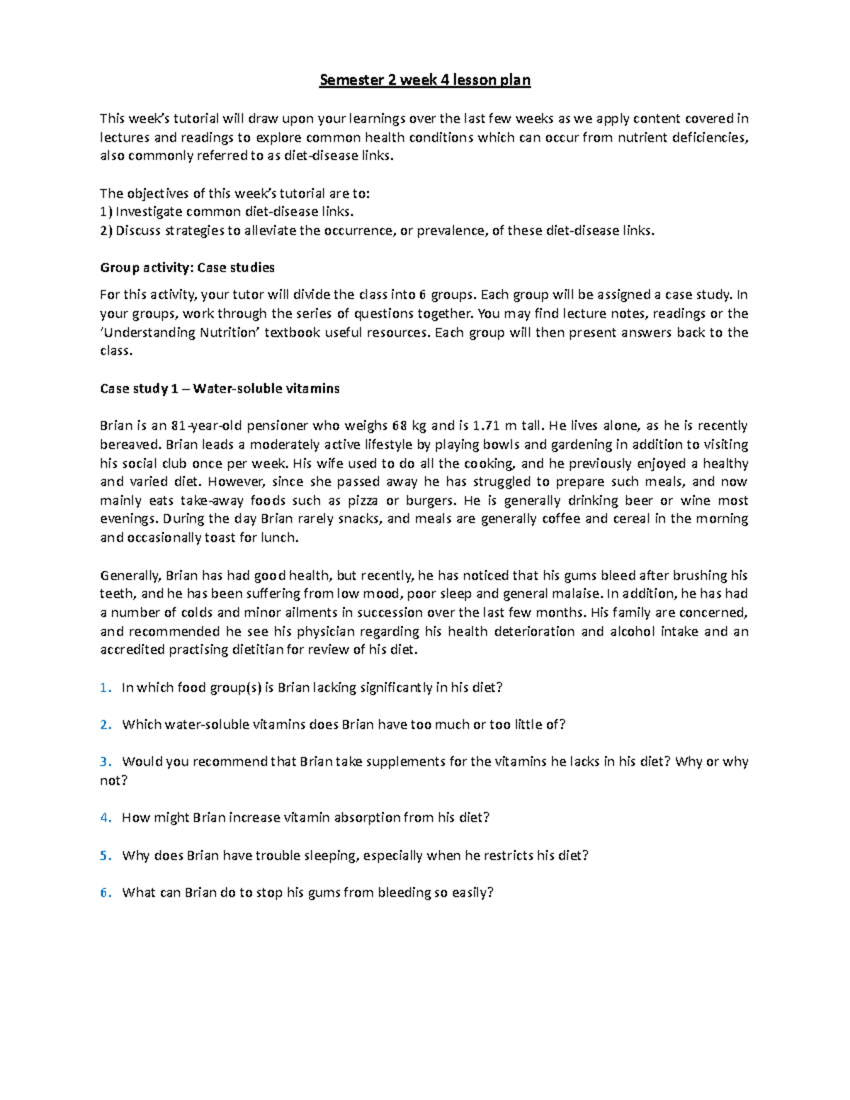 S2 wk4 lesson plan students copy - Semester 2 week 4 lesson plan This ...