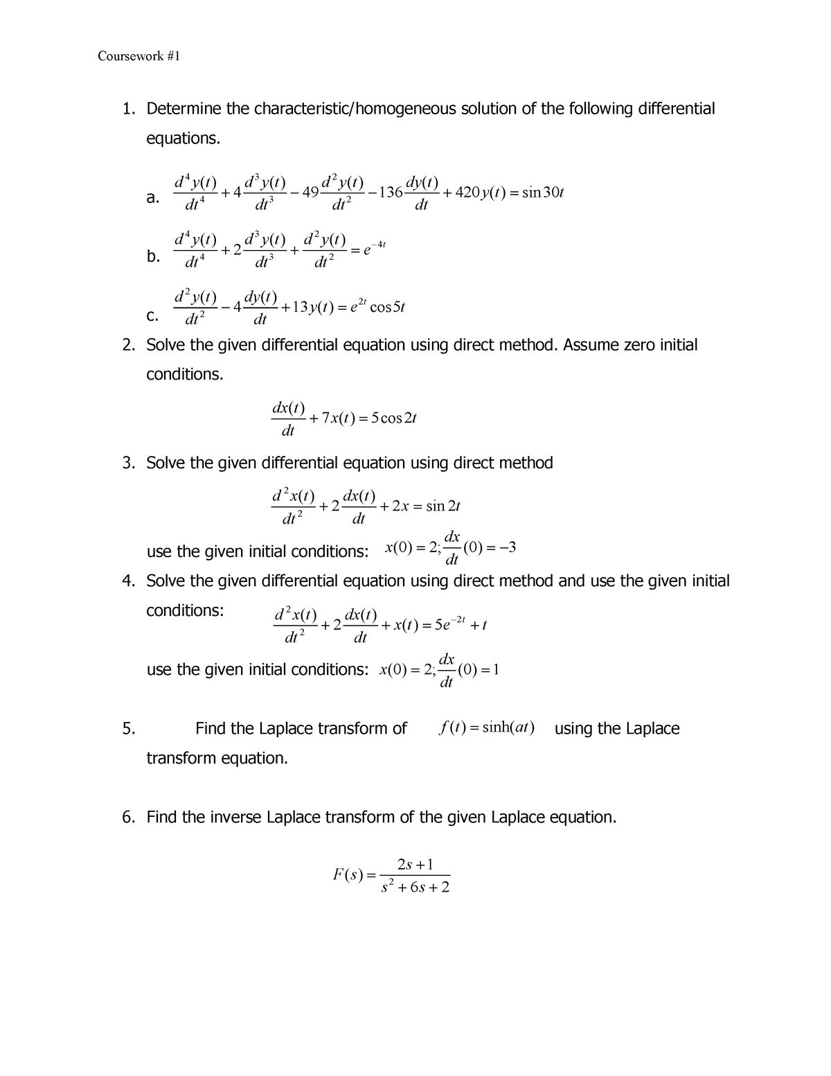 ECEA107_CW1_assignment - Coursework # Determine the characteristic ...