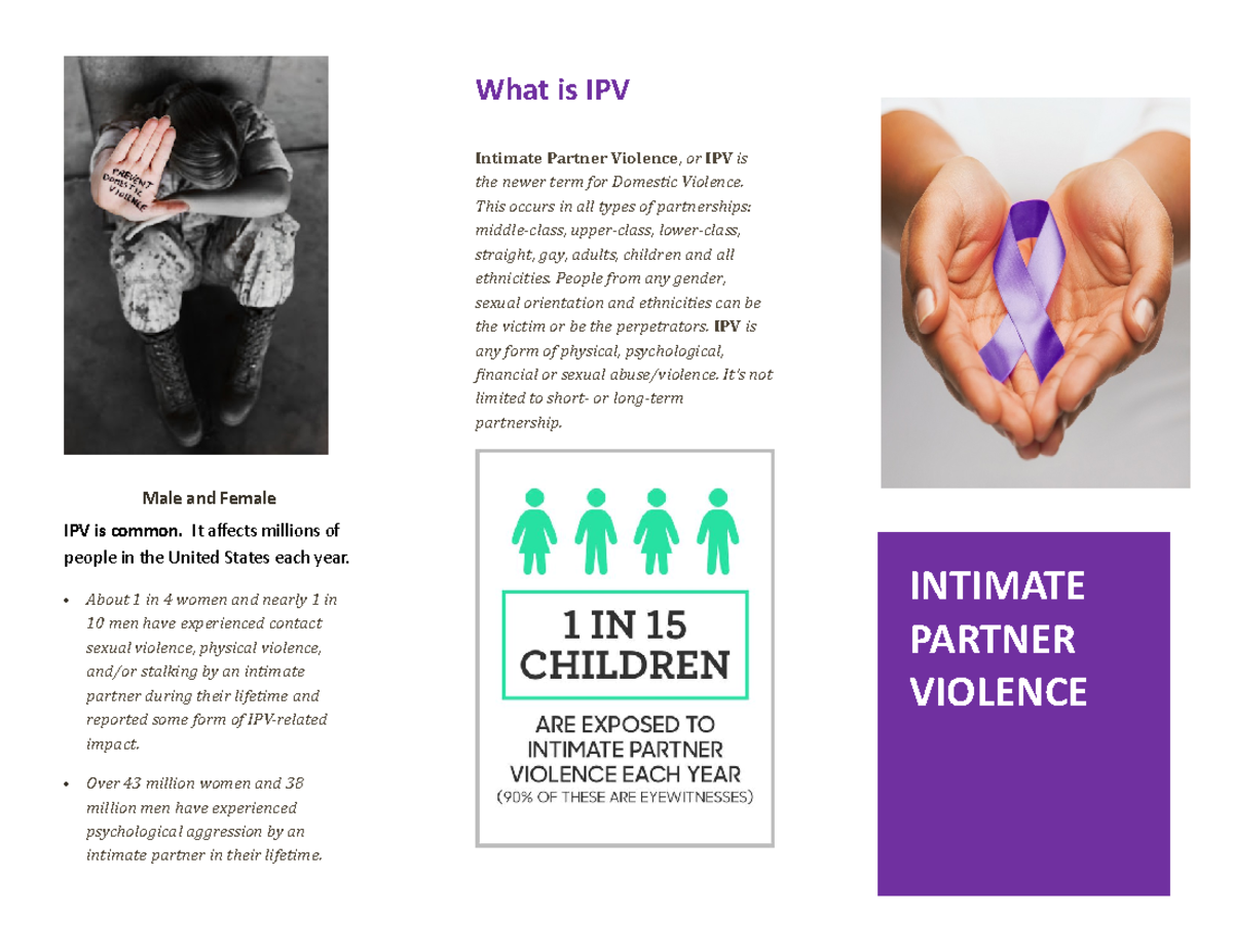 Intimate Partner Violence Assignment - Male and Female IPV is common ...