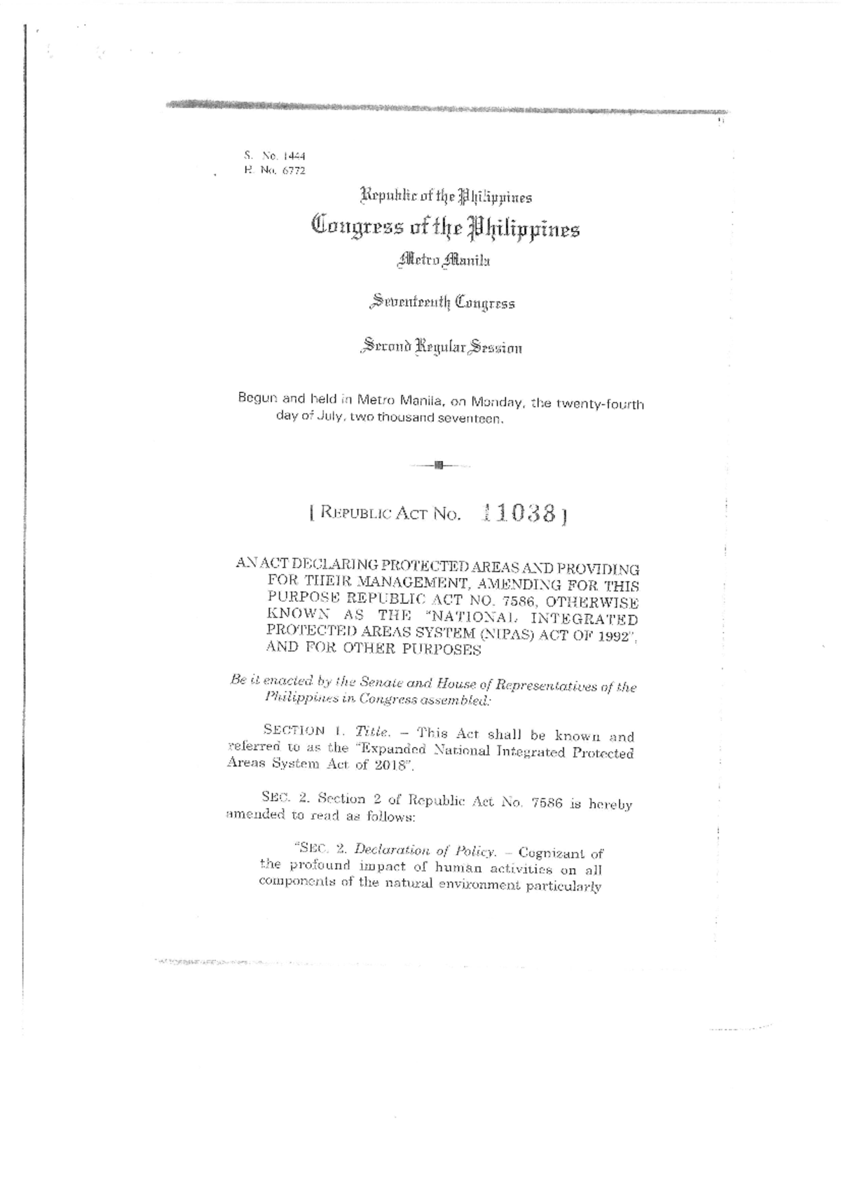 2018 0622 RA 11038 RRD Land registration Law Degree Studocu