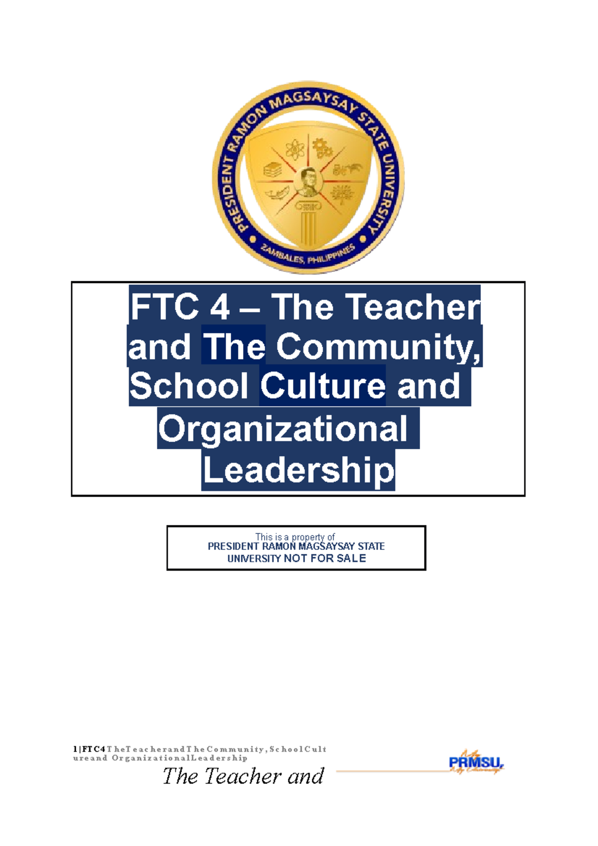 ftc-4-module-the-teacher-and-the-community-school-culture-and