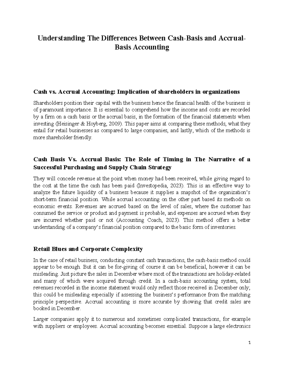 Report - Cash vs. Accrual - Understanding The Differences Between Cash ...