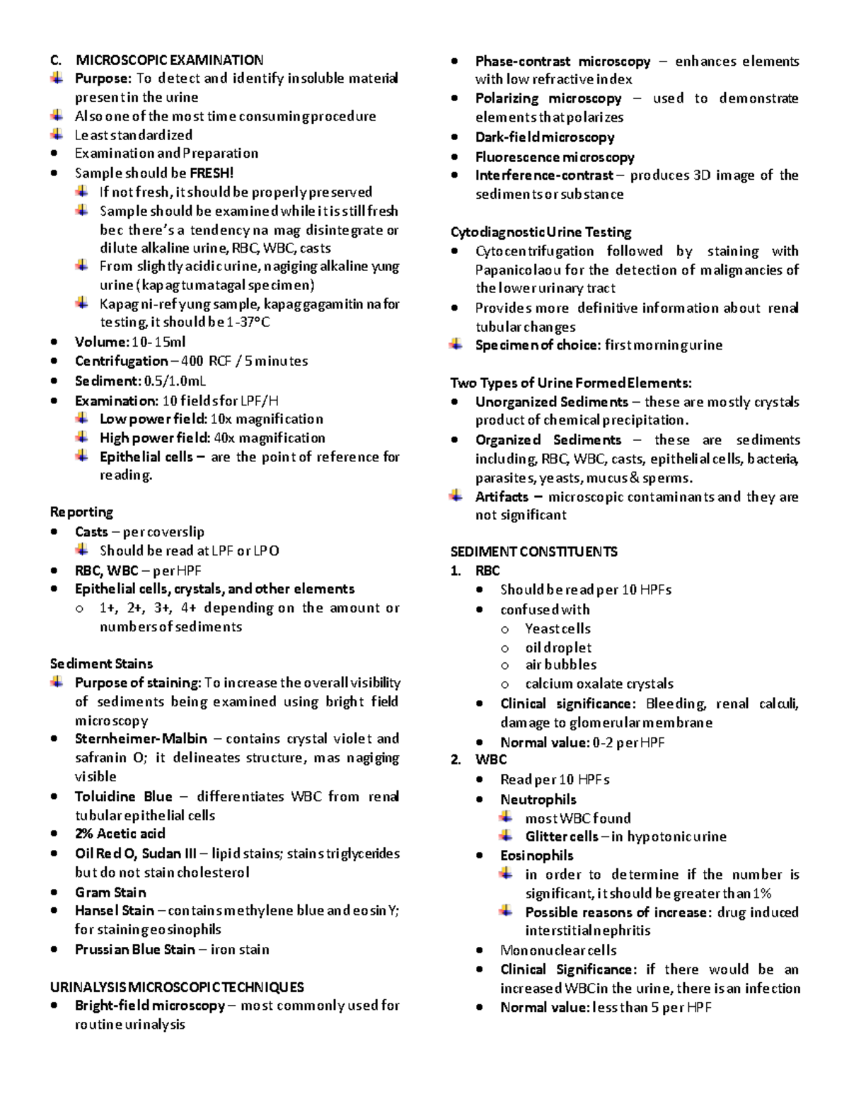 AUBF 3 - AUBF 3 TRANSES - C. MICROSCOPIC EXAMINATION Purpose: To detect ...