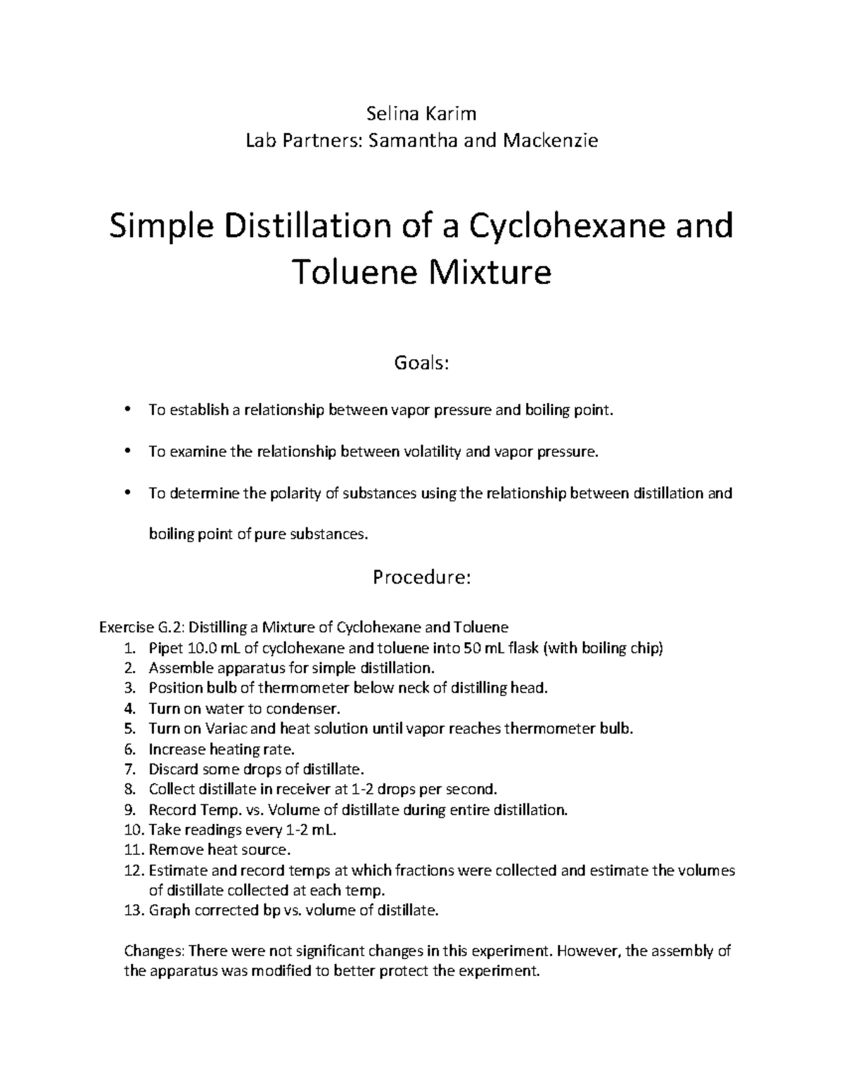 Simple distillation setup picture