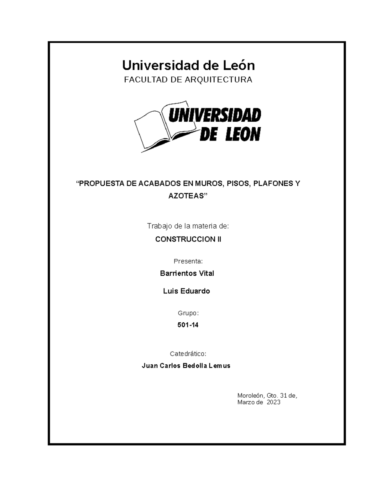 Acabados Propuesttas - Universidad de León FACULTAD DE ARQUITECTURA ...