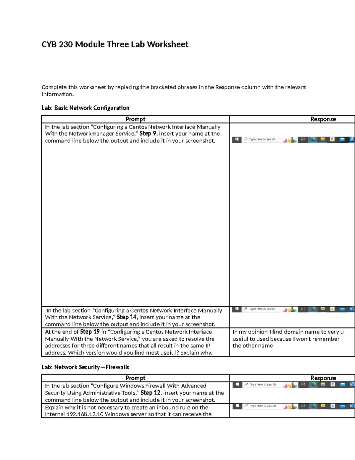 CYB 230 Module Three Lab Worksheet 2 - CYB 230 Module Three Lab ...